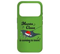 Carcasa para iPhone 17 Pro Funny Santa Christmas Manta Claus Is Coming Manta Ray Lover