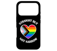 Carcasa para iPhone 17 Pro Funny Straight Proud LGBTQ Ally Rainbow Equality Heart Flag