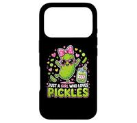 Carcasa para iPhone 17 Pro Funny Toddler Pickle Costume, Just a Girl Who Loves Pickles