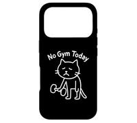 Carcasa para iPhone 17 Pro Funny Triste Cat Meme No Gym Today Minimalista Levantador de Pesas Gimnasio