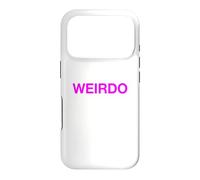Carcasa para iPhone 17 Pro Funny Weirdo Hot Pink Groovy Mensaje extraño extraño Diferente