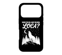 Carcasa para iPhone 17 Pro Funny Wolf Where Hell Have You Been Loca Retro