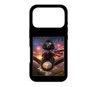 Carcasa para iPhone 17 Pro Gafas con diseño de Perro caniche Negro sobre águila Calva con Bandera Americana