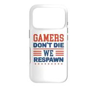 Carcasa para iPhone 17 Pro Gamers Don't Die We Respawn Sparklers Patriotic Hombres Mujeres