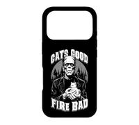 Carcasa para iPhone 17 Pro Gatito Fats Good Fire Bad, Divertido, Amante de los Gatos de Frankenstein
