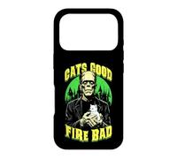 Carcasa para iPhone 17 Pro Gatito Fats Good Fire Bad, Divertido, Amante de los Gatos de Frankenstein