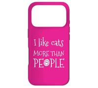 Carcasa para iPhone 17 Pro Gatito sarcástico Retro Divertido con Texto en inglés I Like Cats More Than People