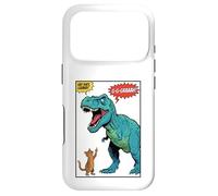 Carcasa para iPhone 17 Pro Gato Dedo Medio T-Rex Dinosaurio Pop Art Tiranosaurio