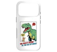 Carcasa para iPhone 17 Pro Gato Dedo Medio T-Rex Dinosaurio Pop Art Tiranosaurio