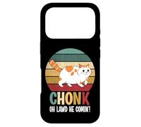 Carcasa para iPhone 17 Pro Gato Divertido, chonk oh lawd él Comin Retro Gato