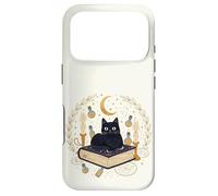 Carcasa para iPhone 17 Pro Gato Negro místico con Velas de Luna y Libro de hechizos