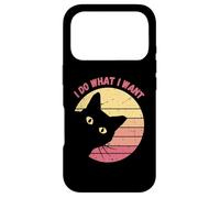 Carcasa para iPhone 17 Pro Gato Negro Retro Hago lo Que Quiero - Funny Cat Lover