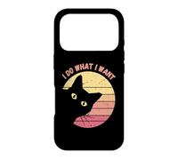 Carcasa para iPhone 17 Pro Gato Negro Retro Hago lo Que Quiero - Funny Cat Lover