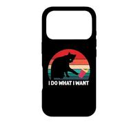 Carcasa para iPhone 17 Pro Gato Negro Retro Hago lo Que Quiero - Funny Cat Lover