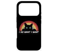 Carcasa para iPhone 17 Pro Gato Negro Retro Hago lo Que Quiero - Funny Cat Lover
