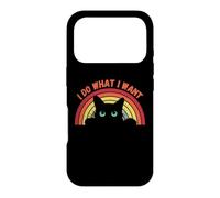 Carcasa para iPhone 17 Pro Gato Negro Retro Hago lo Que Quiero - Funny Cat Lover