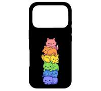 Carcasa para iPhone 17 Pro Gay Pride Cat LGBT Kawaii Cats Pile Cute Anime Rainbow Flag