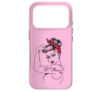 Carcasa para iPhone 17 Pro Girl Power Modern Rosie The Riveter Pinup Retro Rosa Girly