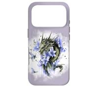 Carcasa para iPhone 17 Pro Girl Who Loves Dragons Purple Dragon Flower Butterfly Floral
