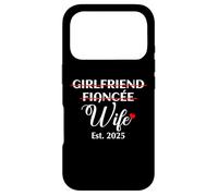 Carcasa para iPhone 17 Pro Girlfriend Fiancée Wife EST. 2025 Funny Women's Marriage