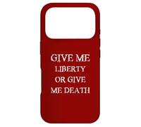 Carcasa para iPhone 17 Pro Give Me Liberty o Give Me Death con Fuente Blanca Retro