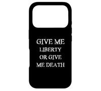 Carcasa para iPhone 17 Pro Give Me Liberty or Give Me Death con Fuente Blanca Vintage
