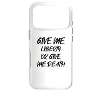Carcasa para iPhone 17 Pro Give Me Liberty or Give Me Death con Fuente Negra Vintage