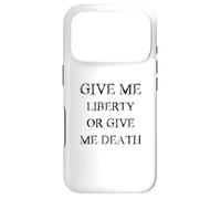 Carcasa para iPhone 17 Pro Give Me Liberty or Give Me Death con Fuente Negra Vintage