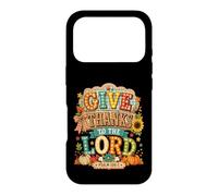 Carcasa para iPhone 17 Pro Give Thanks to The Lord Pumpkin Floral Fall Christian Autumn