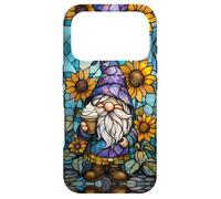 Carcasa para iPhone 17 Pro GNOME Stained Art Effect Stain Art Sunflowers Teal Purple