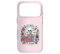 Carcasa para iPhone 17 Pro Go Away I'm Reading Funny Skeleton Book Lovers Bookish Skull