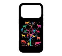 Carcasa para iPhone 17 Pro Goat Tree Colorful Goat mom Goat Dad Goat Girl