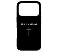 Carcasa para iPhone 17 Pro God Is Awesome Cross - Minimalista Cristiano Religioso Jesús
