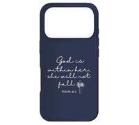 Carcasa para iPhone 17 Pro God is Within Her She Will Not Fall 46 5 Bible Verse Blue
