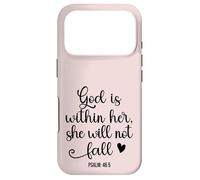 Carcasa para iPhone 17 Pro God is Within Her She Will Not Fall 46 5 Christian Verse