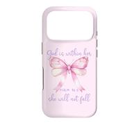 Carcasa para iPhone 17 Pro God is Within Her She Will Not Fall Christian Butterfly 46:5