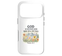 Carcasa para iPhone 17 Pro God Is Within Her She Will Not Fall Psalm 46:5 Watercolor