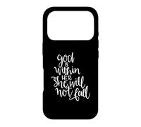 Carcasa para iPhone 17 Pro God Is Within Her She Will Not Fall Versículo bíblico Cristiano
