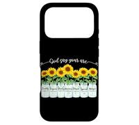 Carcasa para iPhone 17 Pro God Says You Are Girasol Mason Jar Christian Religious