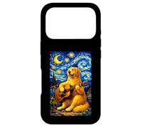 Carcasa para iPhone 17 Pro Golden Retriever Playing Guitar Whimsical Art Music Camping