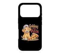 Carcasa para iPhone 17 Pro Golden Retrievers Y Pizza Cute Puppy Golden Retriever Perros