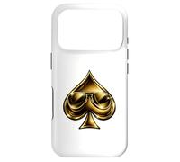 Carcasa para iPhone 17 Pro Golden Spade Sunglasses Poker Casino Lucky Symbol
