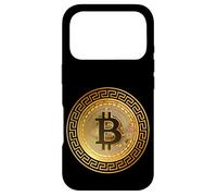 Carcasa para iPhone 17 Pro Golden Stylish Bitcoin Tees, Bitcoin Cryptocurrency Graphic