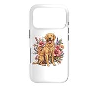 Carcasa para iPhone 17 Pro Goldie Sporting Dog Vintage Flowers Floral Golden Retriever