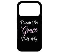 Carcasa para iPhone 17 Pro Grace Name Personalizado Mujer Lindo Rosa Negro Hermana Niña