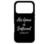 Carcasa para iPhone 17 Pro Grace Sufficient Biblia Versículo Cita Escritura Dios Cristiano