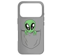 Carcasa para iPhone 17 Pro Gráfico Divertido de Ciencia ficción Verde alienígena