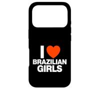 Carcasa para iPhone 17 Pro Gráfico Divertido de corazón I Love Brazilian Girls