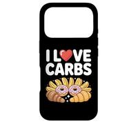 Carcasa para iPhone 17 Pro Gráfico humorístico Divertido para Amantes del Pan I Love Carbs