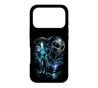 Carcasa para iPhone 17 Pro Gráfico Misterioso de Ciencia ficción sobre secuestro de ovnis alienígenas, Encuentro cósmico